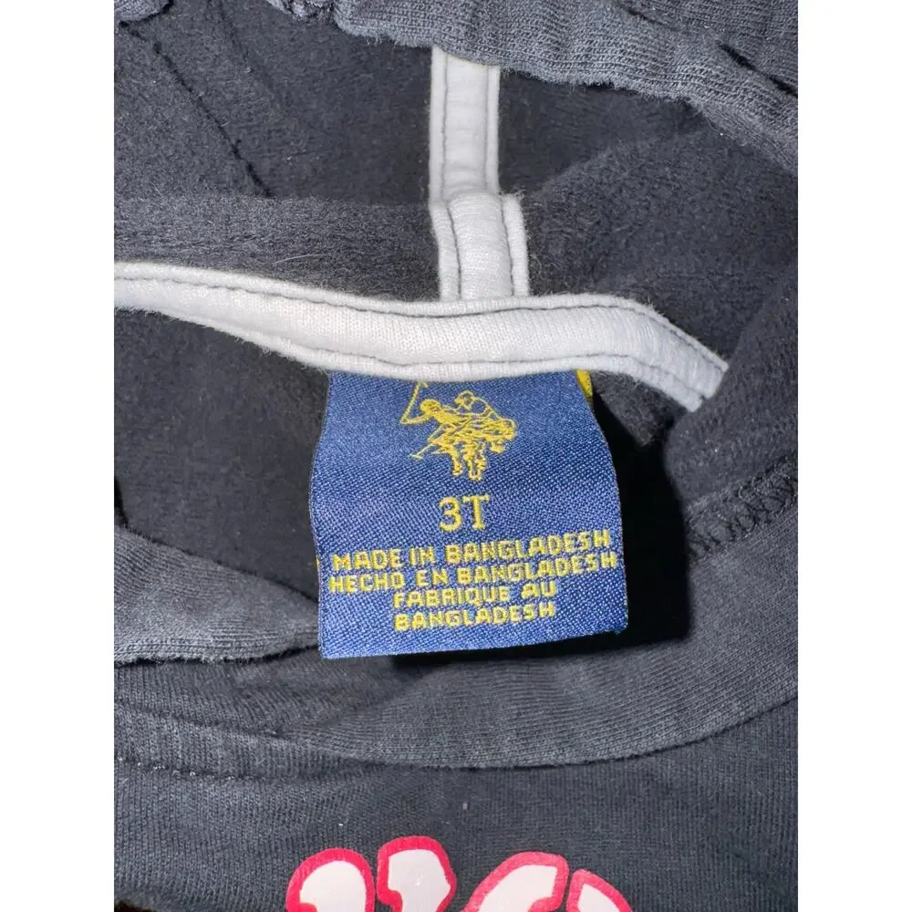 Vintage/Y2K U.S. Polo Assn. Toddler Boy Black Pullover Crest Hoodie, Size 3T